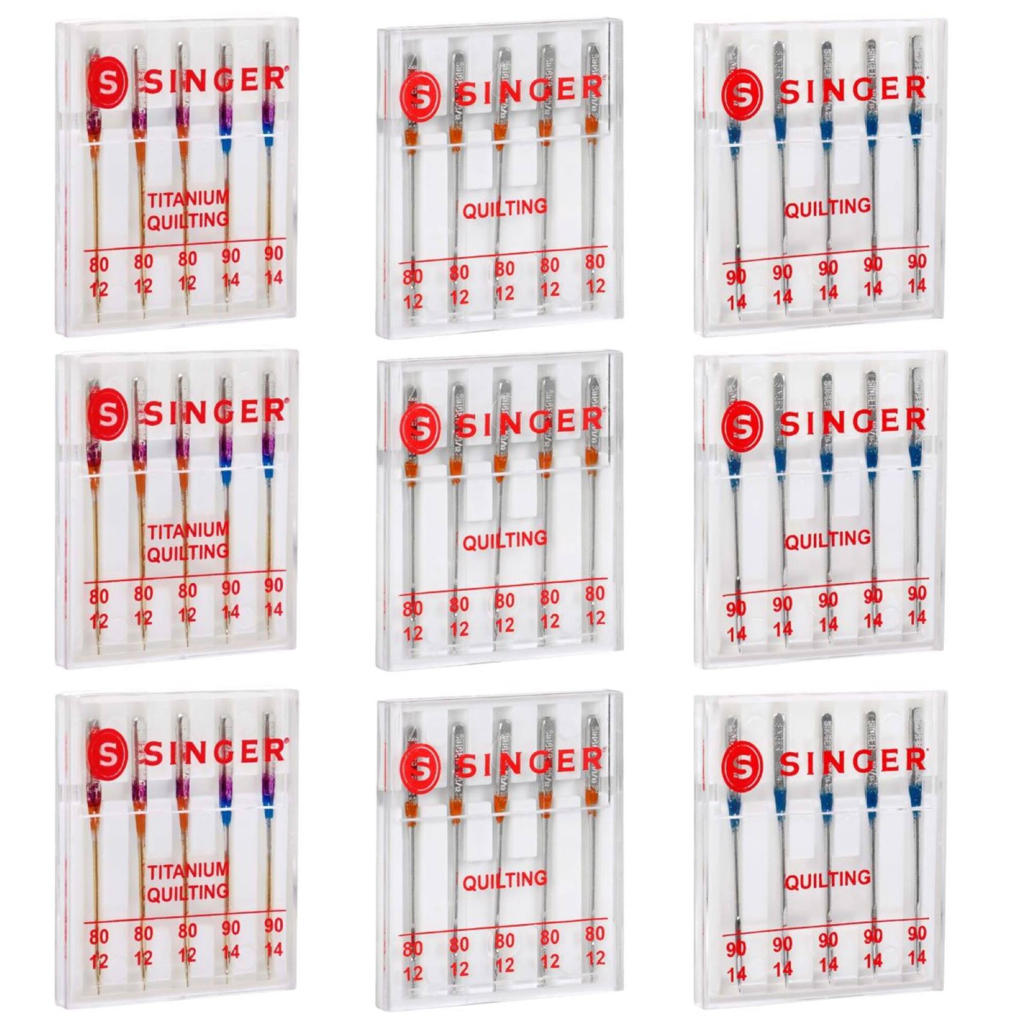 SINGER® Titanium & Standard Quilting Sewing Machine Needles, 45ct.